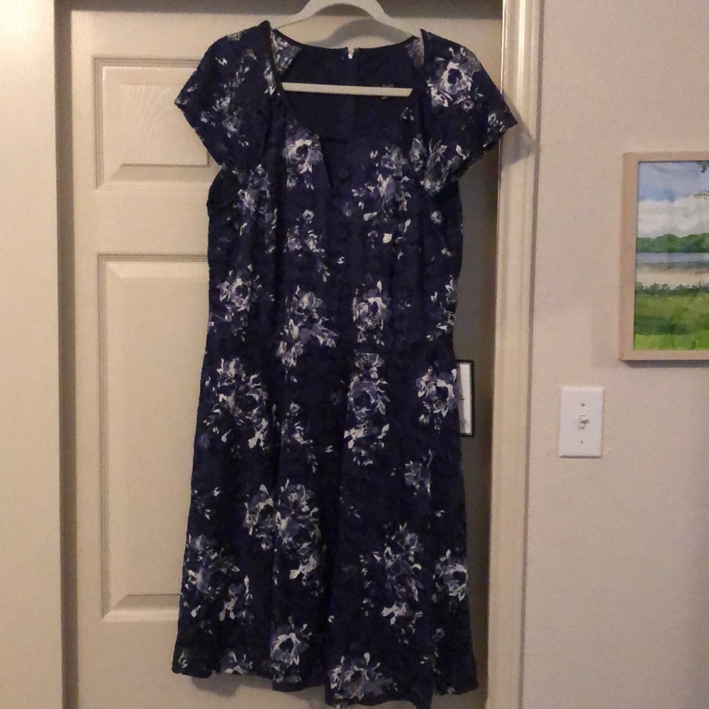 Lace dress with white floral design